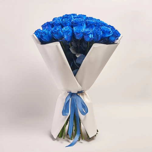 Product image Bouquet 51 Blue Rose, packaging: White, vendor code: 3610