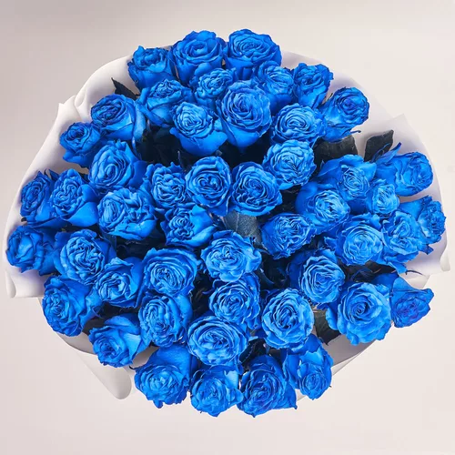 Product image Bouquet 51 Blue Rose, packaging: White, vendor code: 3610