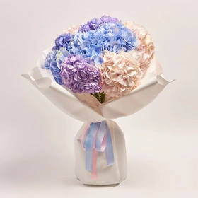 Bouquet of 9 Hydrangeas Mix Elegant