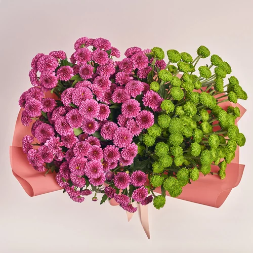 Product image Bouquet of 25 Chrysanthemums Duo, packaging: Kafin rust, vendor code: 3625