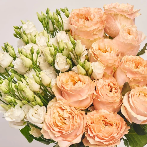 Product image Bouquet Duo with Eustomas and Roses Princess Crown, packaging: 
Graphite, vendor code: 3635