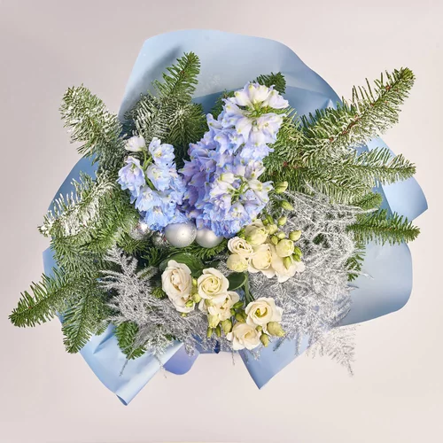Product image Christmas Bouquet №10, packaging: Gradiens blue, vendor code: 3669