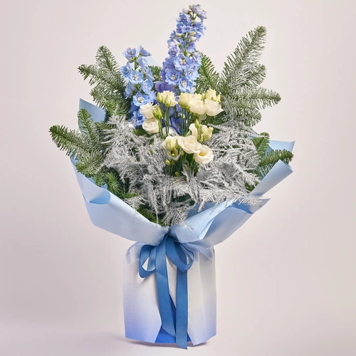 Product image Christmas Bouquet №10, packaging: Gradiens blue, vendor code: 3669