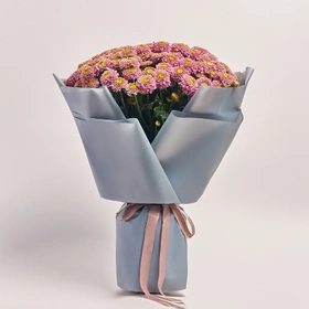 Bouquet of 25 Pink Chrysanthemums Souvenir