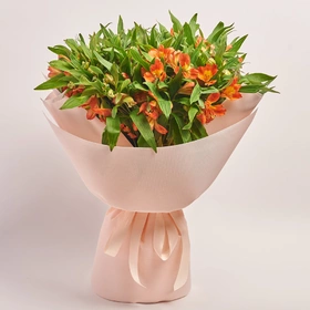 Bouquet of 25 orange Alstroemerias