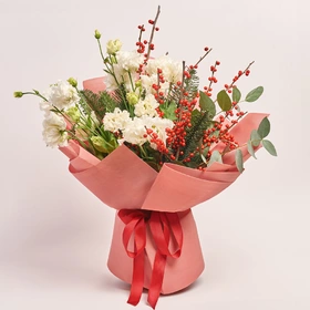 Product image Christmas Bouquet №11, packaging: Kafin rust, vendor code: 3688