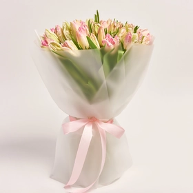 Bouquet 51 Tulips light pink Parrot