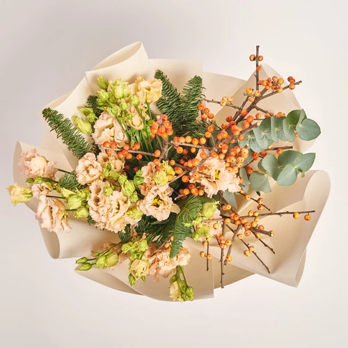 Product image Christmas Bouquet №12, packaging: Kafin cream, vendor code: 3695