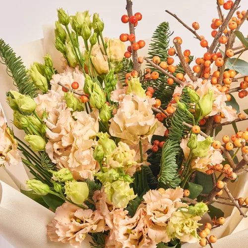 Product image Christmas Bouquet №12, packaging: Kafin cream, vendor code: 3695