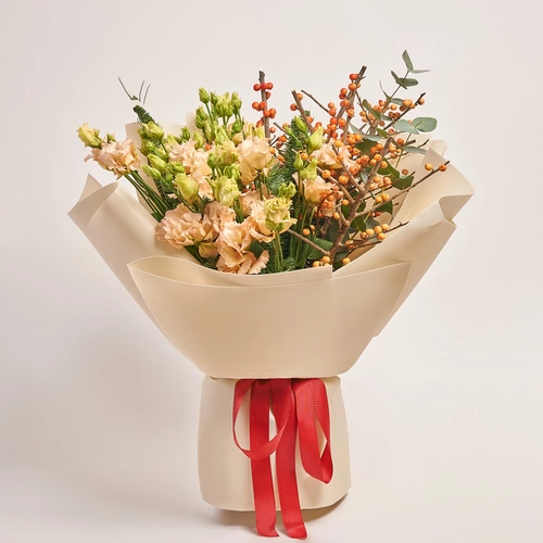 Product image Christmas Bouquet №12, packaging: Kafin cream, vendor code: 3695