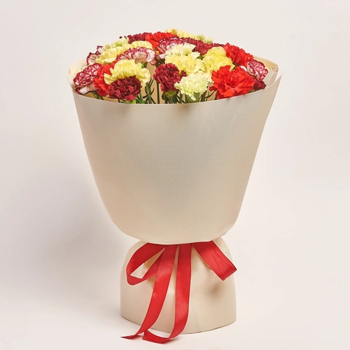 Product image Bouquet 35 Carnations Мix, packaging: Kafin cream, vendor code: 3709