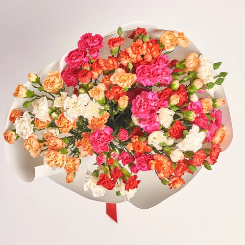 Product image Bouquet 33 Carnations Spray Mix, packaging: White, vendor code: 3710