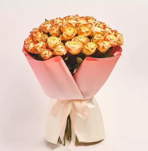 Product image Bouquet of 51 Roses Karma, packaging: Gradiens pink, vendor code: 3714