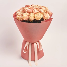 Product image Bouquet of 25 peony Roses Candy, packaging: Kafin rust, vendor code: 3728