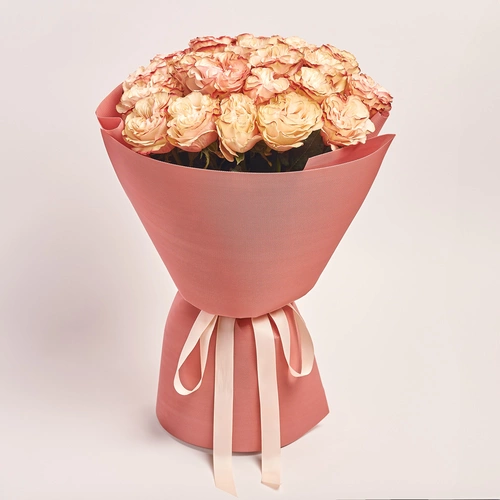 Product image Bouquet of 25 peony Roses Candy, packaging: Kafin rust, vendor code: 3728