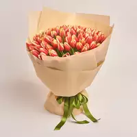 Букет 101 Червоно-жовтий тюльпан