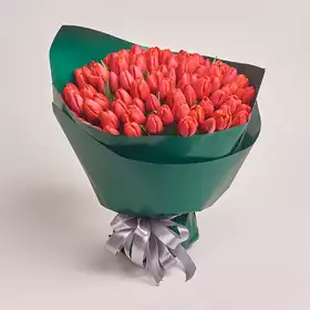 Букет 101 Красный тюльпан