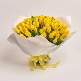 Букет 101 Желтый тюльпан