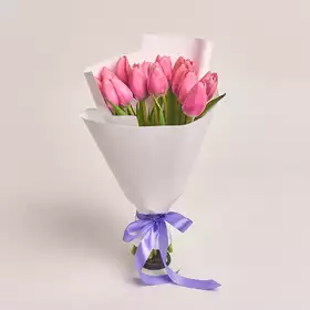 Букет 15 Розовых тюльпанов
