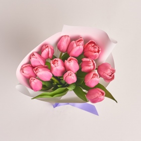 Букет 15 Розовых тюльпанов