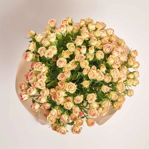 Product image Bouquet of 25 Roses Spray Azor, packaging: Kafin cream, vendor code: 3828