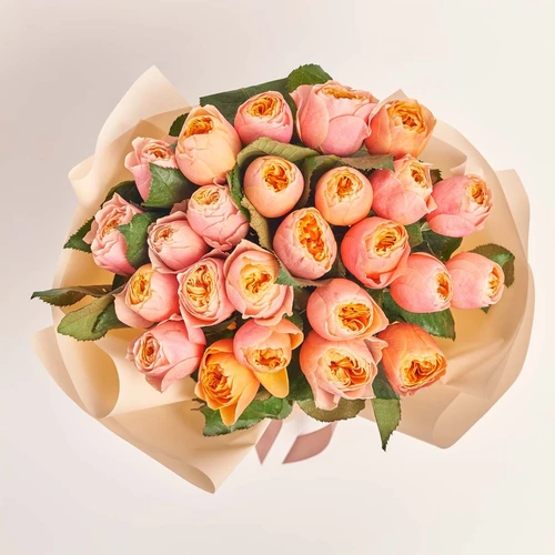 Product image Bouquet 25 Roses Vuvuzela, packaging: Peach, vendor code: 3836