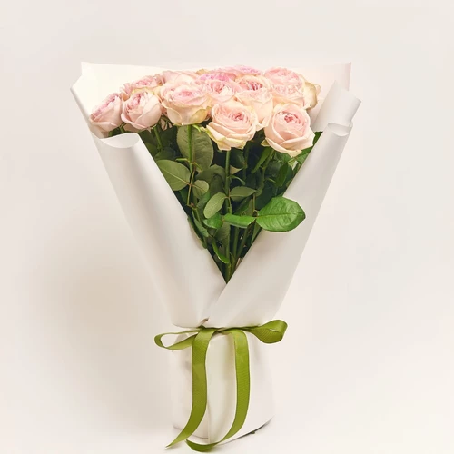 Product image Bouquet of 25 Light Pink peony Roses, packaging: White, vendor code: 3851