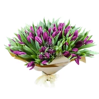 Букет 75 Фиолетовых тюльпанов