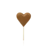 Milk chocolate heart on a stick