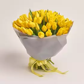 Букет 75 Жовтих тюльпанів