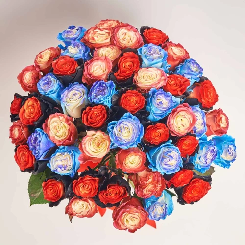 Product image Bouquet 51 Painted  Roses Mix, packaging: Without packaging, vendor code: 4045