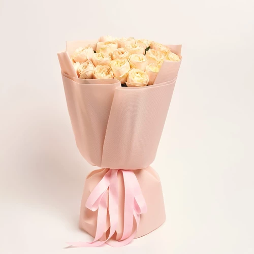 Product image Bouquet of 25 Cream peony Roses, packaging: Kafin rose, vendor code: 4050