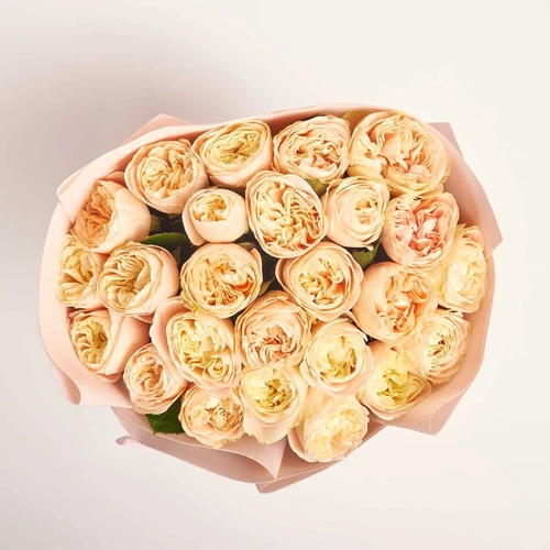 Product image Bouquet of 25 Cream peony Roses, packaging: Kafin rose, vendor code: 4050