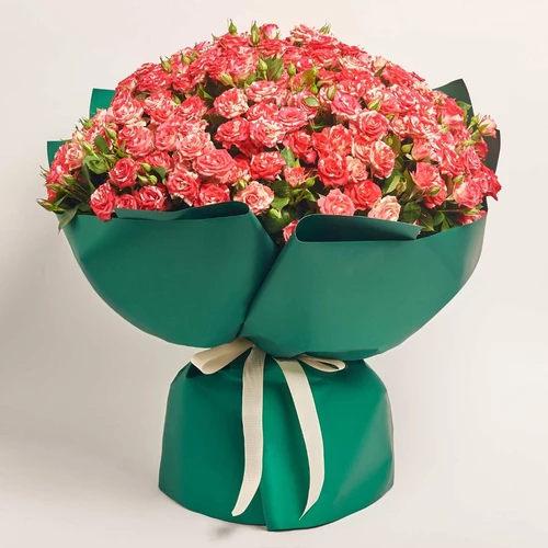 Product image Bouquet of 51 Spray roses Fireworks, packaging: Green, vendor code: 4056