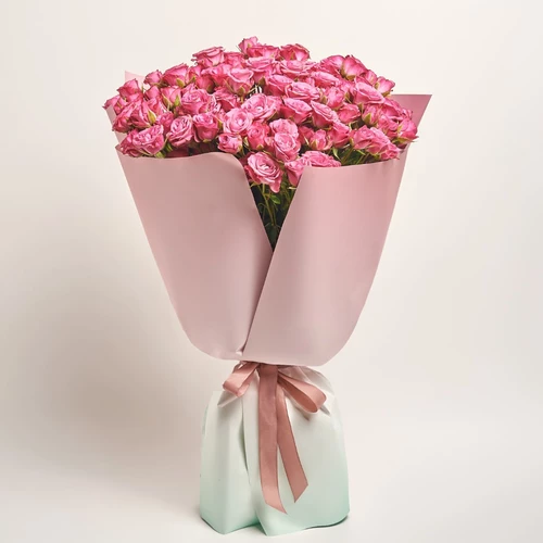 Product image Bouquet of 25 Purple Roses Spray, packaging: Gradiens tiffany, vendor code: 4058