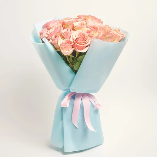 Product image Bouquet of 25  Roses Tango, packaging: Blue, vendor code: 4060