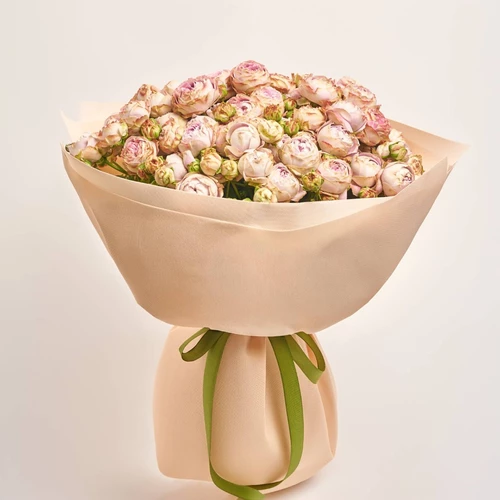 Product image Bouquet of 25  Peony Roses Spray Blossom Bubbles, packaging: Kafin cream, vendor code: 4062