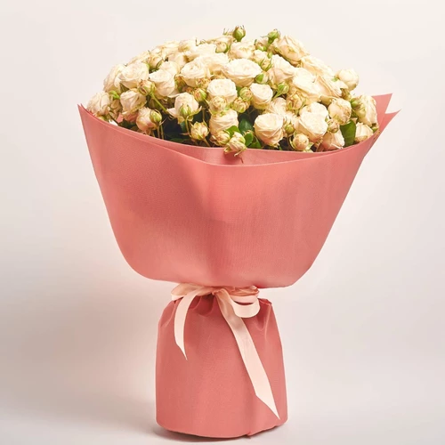 Product image Bouquet of 25 Peony Roses Spray Princess Bombastic, packaging: Kafin rust, vendor code: 4063