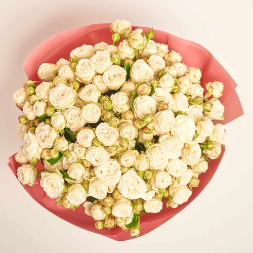 Product image Bouquet of 25 Peony Roses Spray Princess Bombastic, packaging: Kafin rust, vendor code: 4063