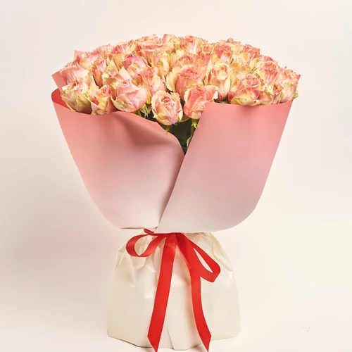 Product image Bouquet of 51  Roses Fiesta, packaging: Gradiens pink, vendor code: 4075