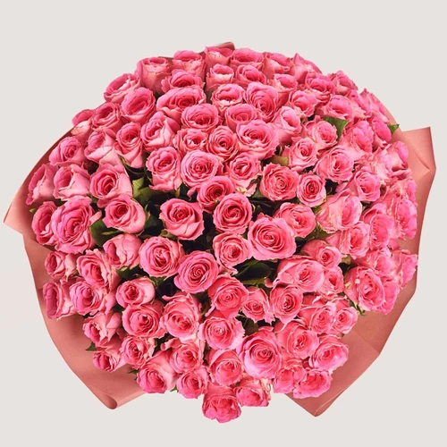Product image Bouquet of 101 Roses Waterheim, packaging: Kafin rust, SKU: 4108