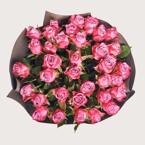 Product image Bouquet of 35 Roses DeepPurple, packaging: 
Graphite, SKU: 4127