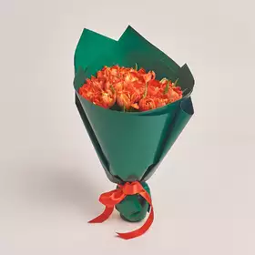 Букет 15 Червоних Півонієвидних тюльпанів