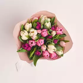 Букет 25 Тюльпанів мікс