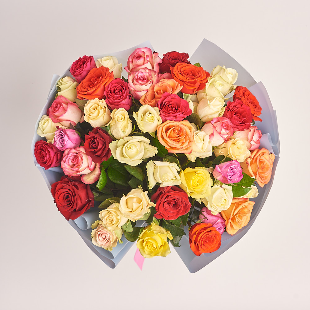 Product image Bouquet 51 Rose Mix, packaging: Gray, vendor code: 2384