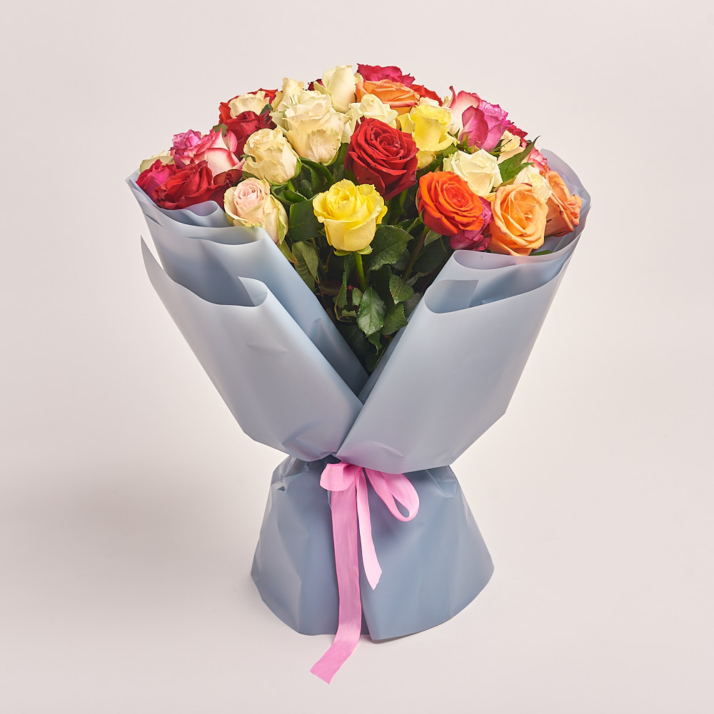 Product image Bouquet 51 Rose Mix, packaging: Gray, vendor code: 2384