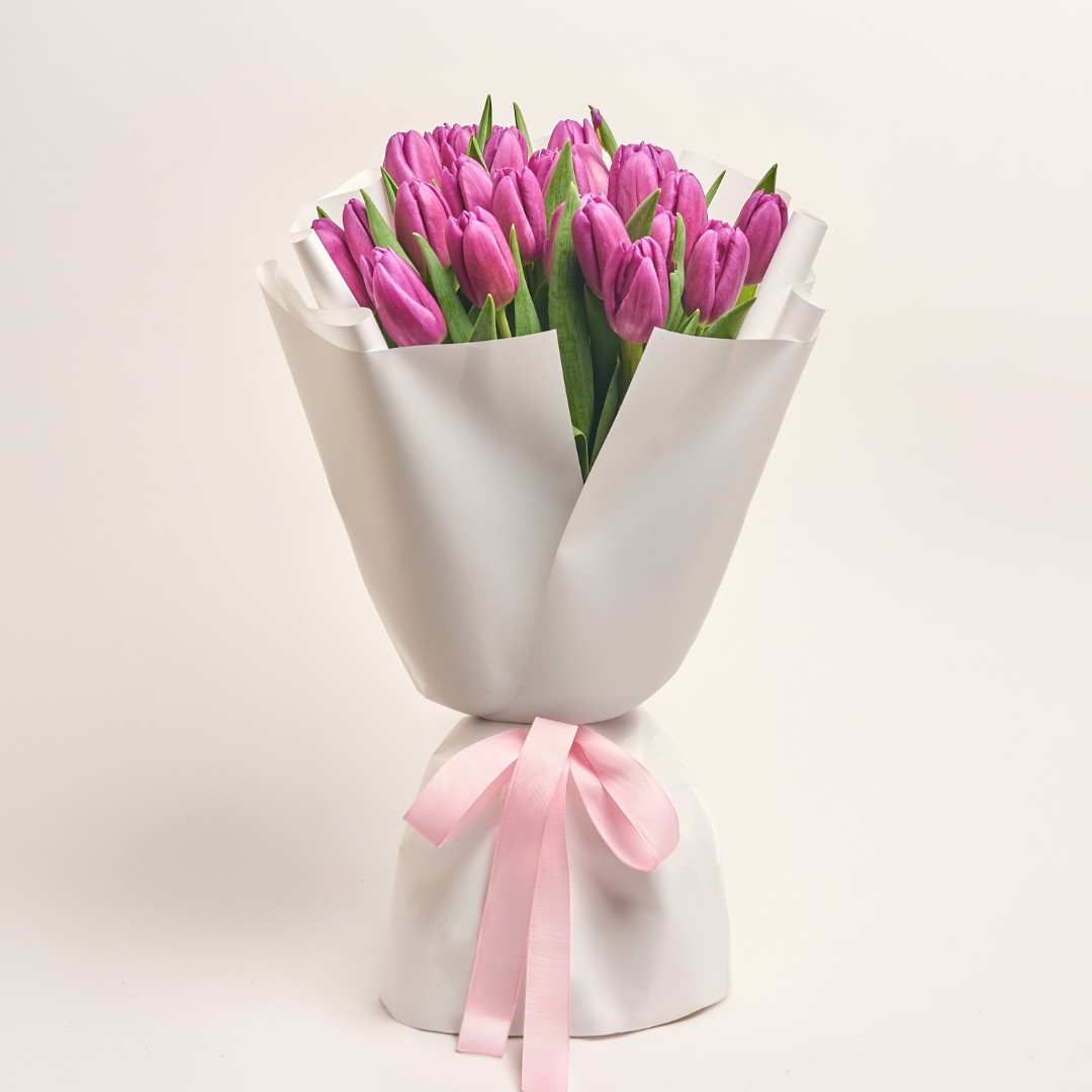 Product image Bouquet of 25 Purple Tulips, vendor code: 2265