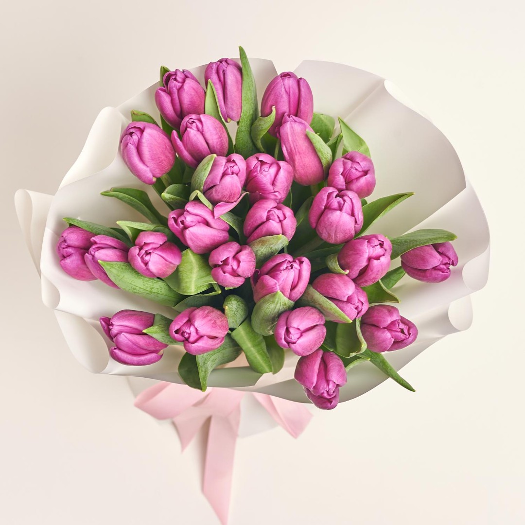 Product image Bouquet of 25 Purple Tulips, vendor code: 2265