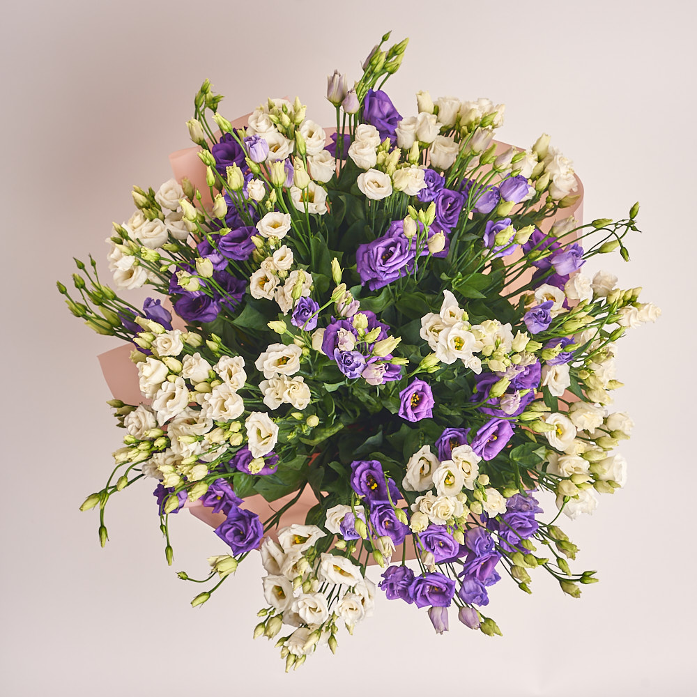 Product image Bouquet 31 White and Purple Eustoma Mix, packaging: Powder, vendor code: 2531