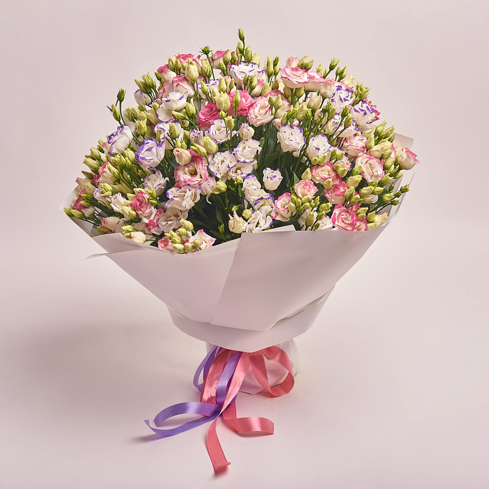 Bouquet 51 White-Violet Eustoma - order flowers online | Dicentra